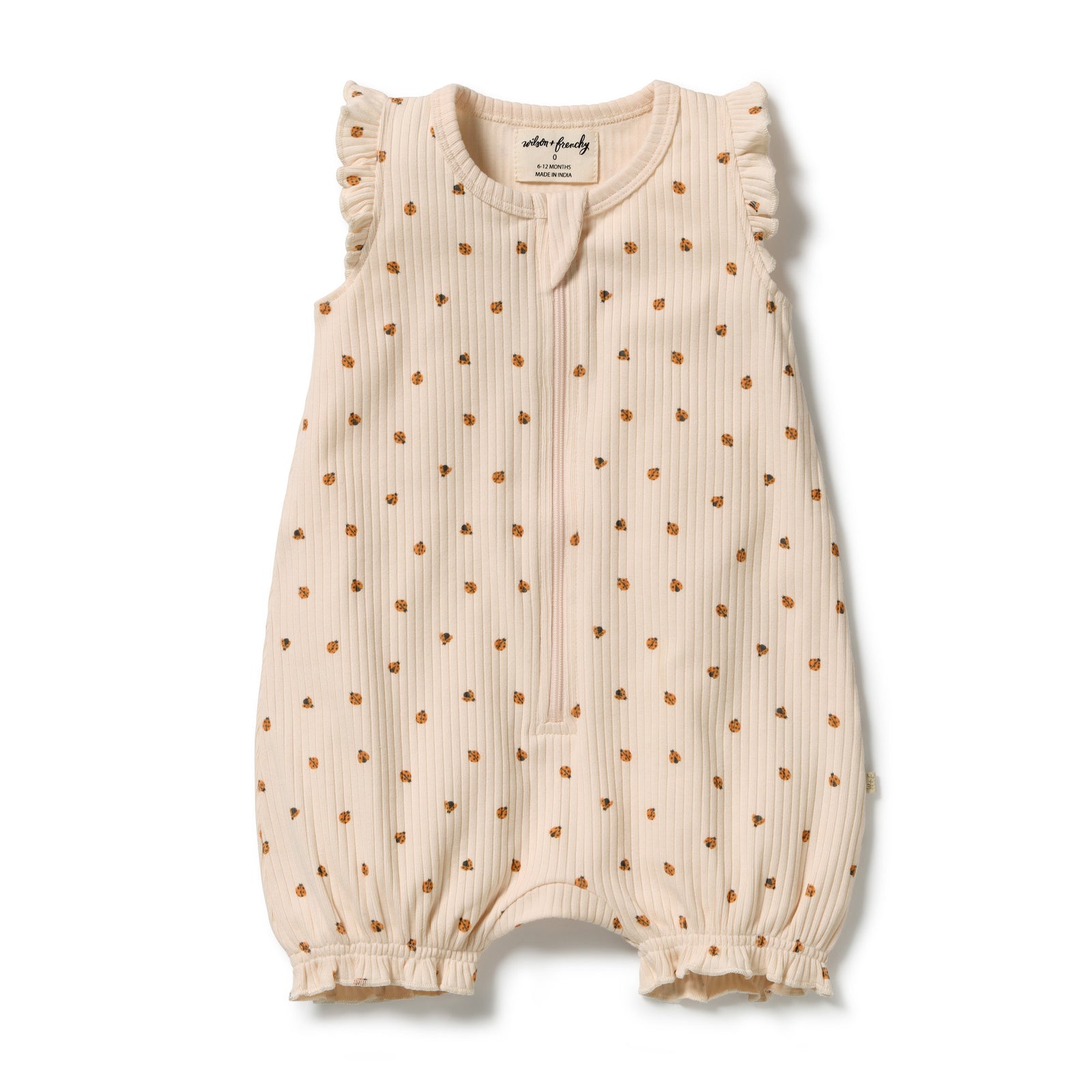 Little Lady Bugs Organic Ruffle Zipsuit