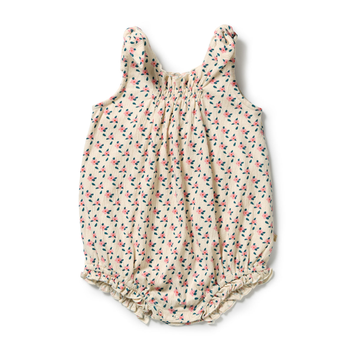 Little Blossom Organic Crinkle Tie Playsuit