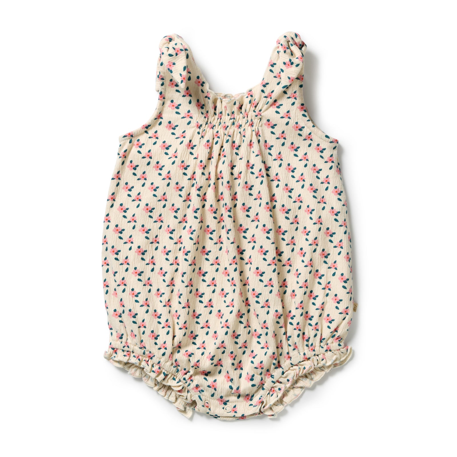 Little Blossom Organic Crinkle Tie Playsuit