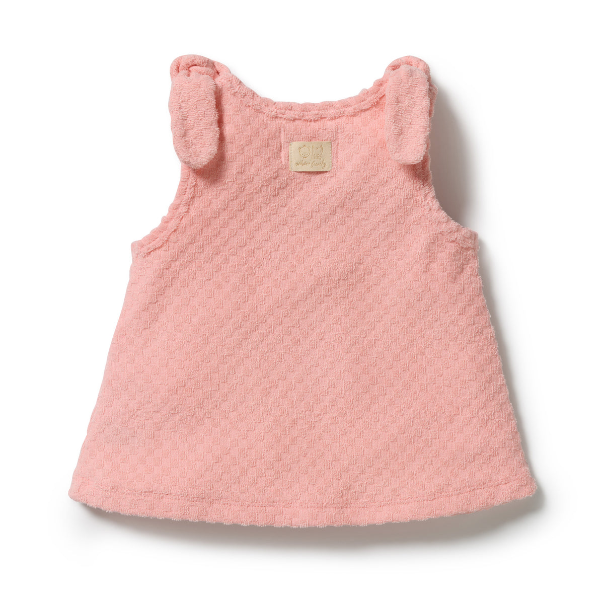 Petal Pink Check Organic Terry Singlet