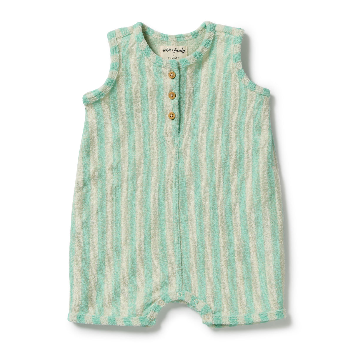 Seafoam Stripe Organic Terry Growsuit
