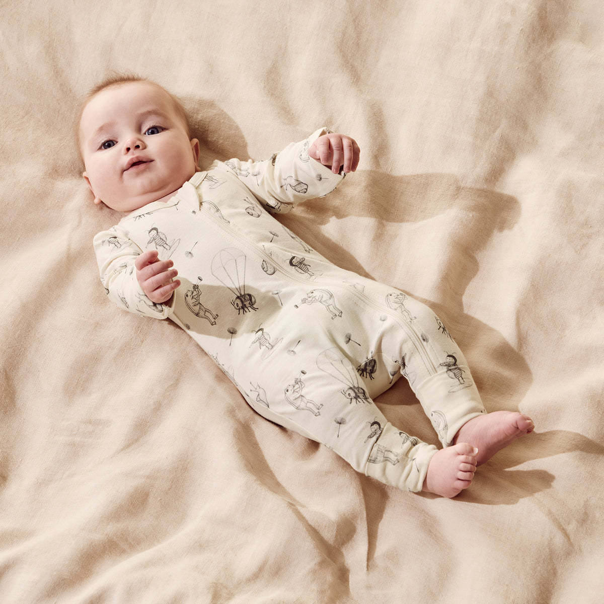 Whispering Willows Organic Zipsuit with Feet