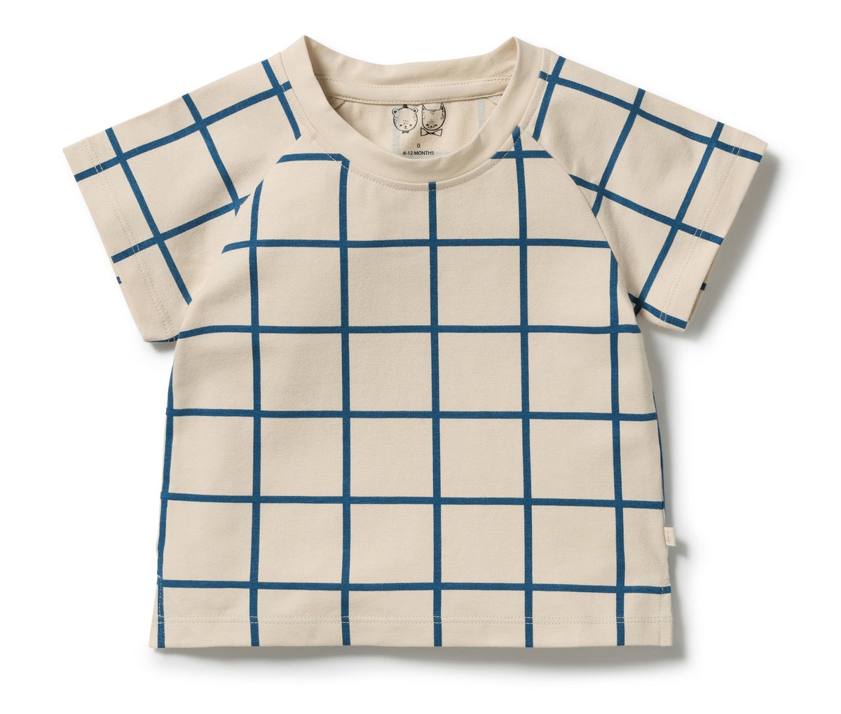 Bright Blue Check Organic Tee