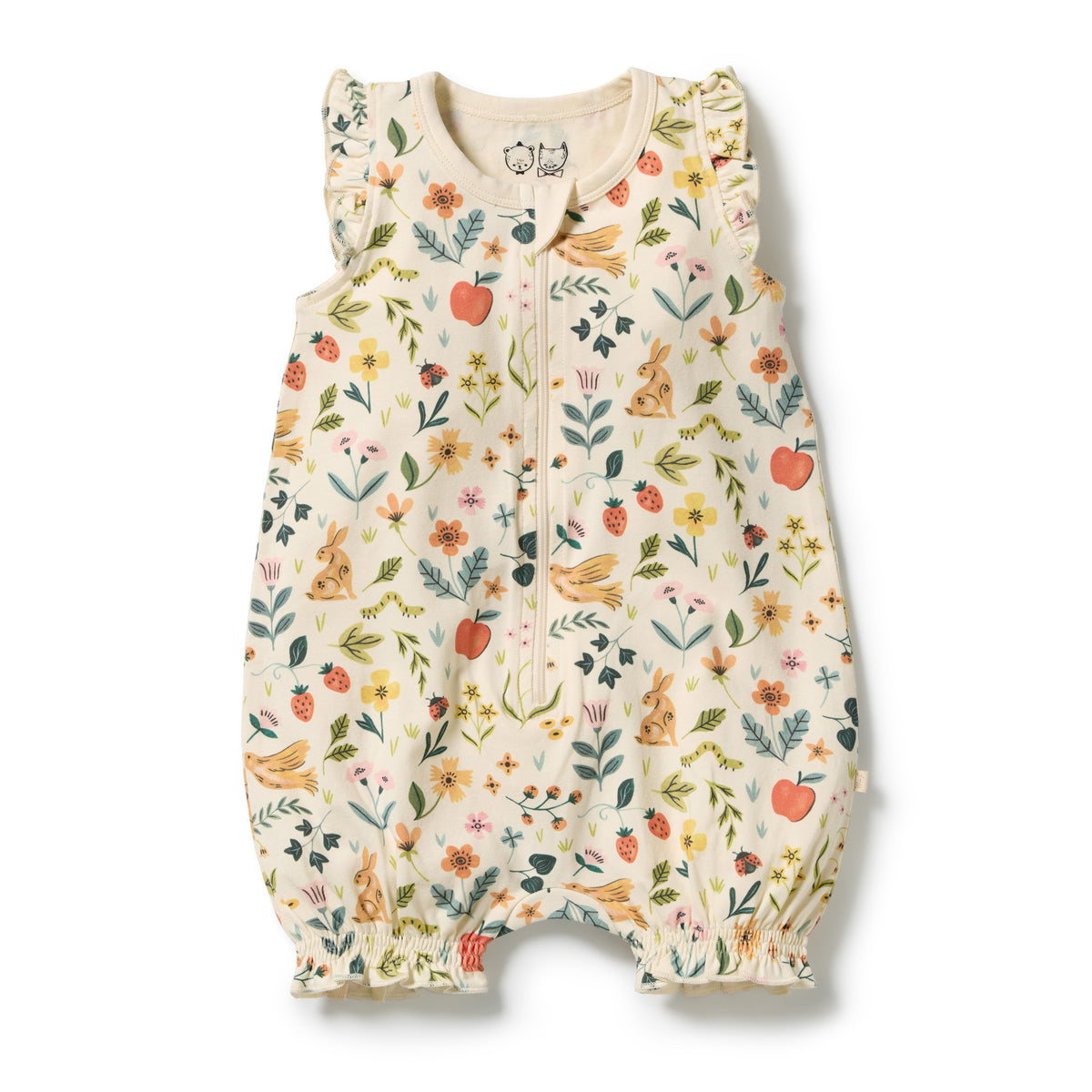 Summer Garden Organic Ruffle Zipsuit