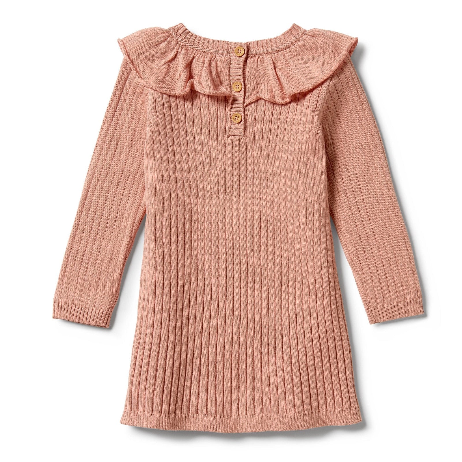 Knitted Rib Ruffle Dress - Dusk