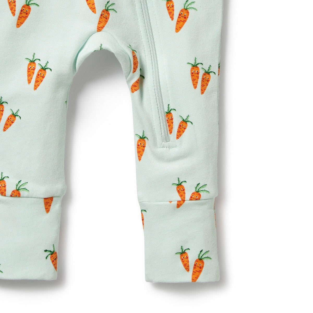 Cute Carrots Organic Zipsuit With Feet