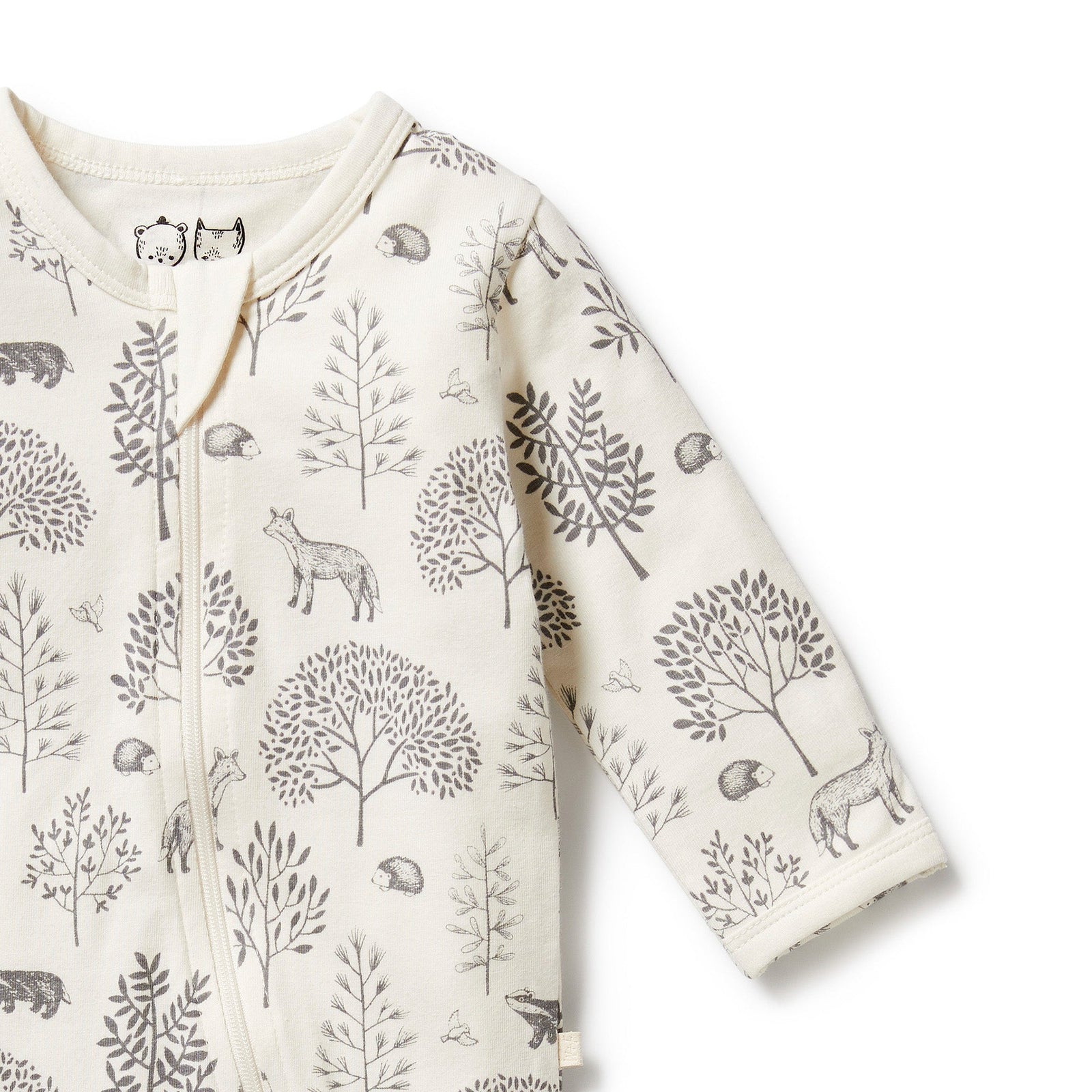 Woodland Organic Zipsuit With Feet