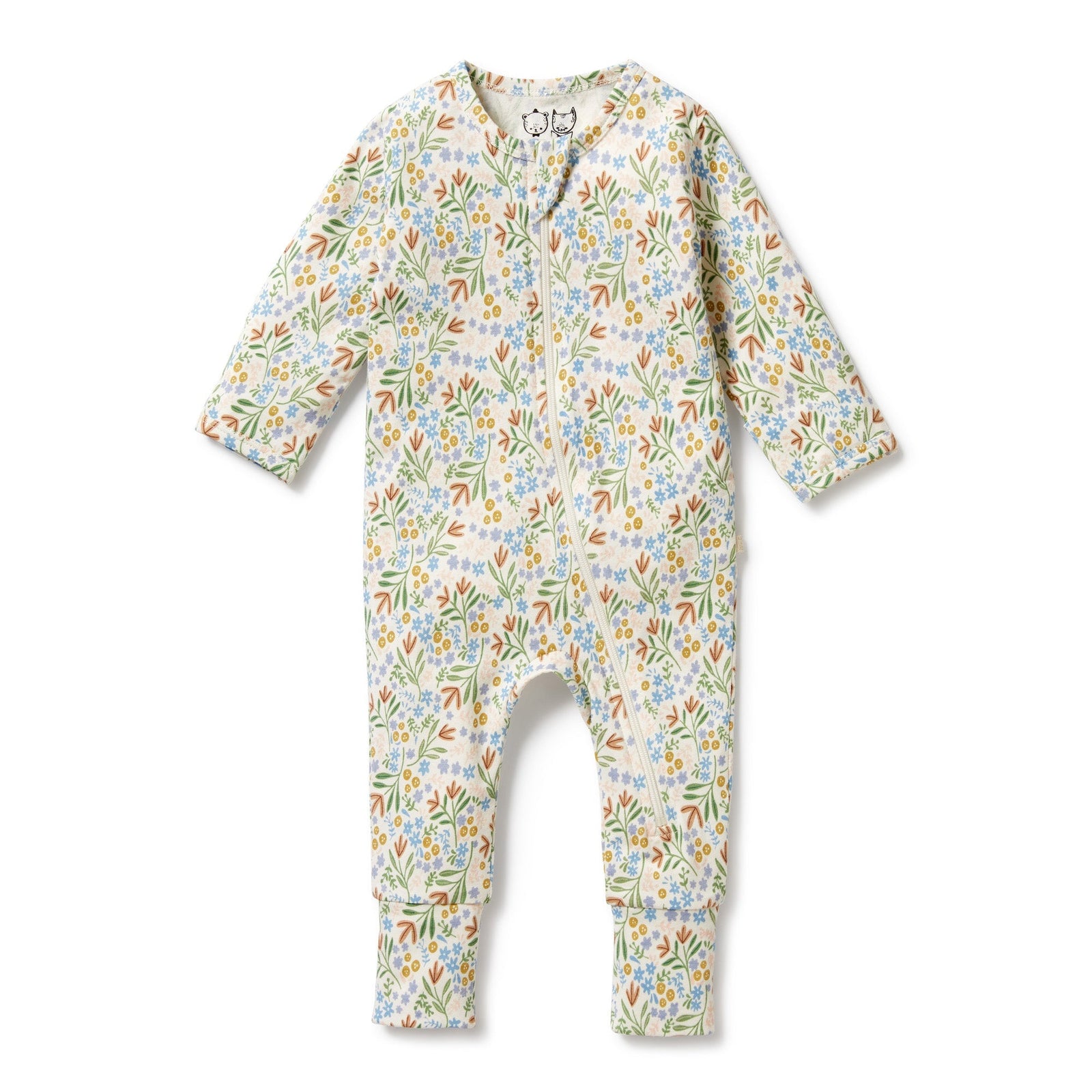 Tinker Floral Organic Zipsuit With Feet