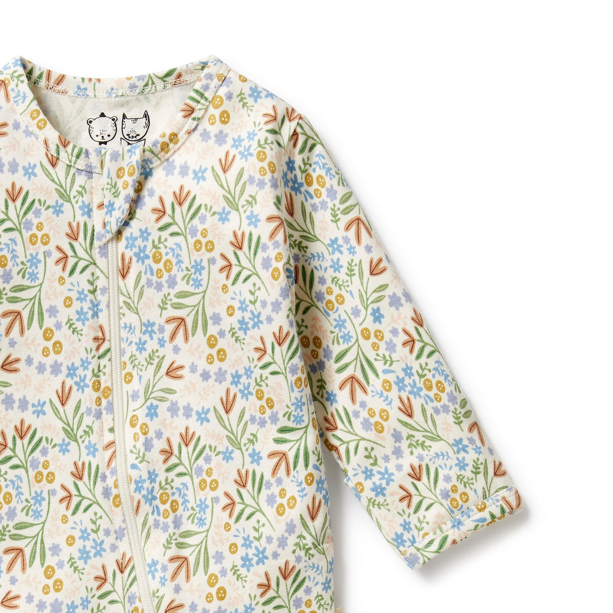 Tinker Floral Organic Zipsuit With Feet