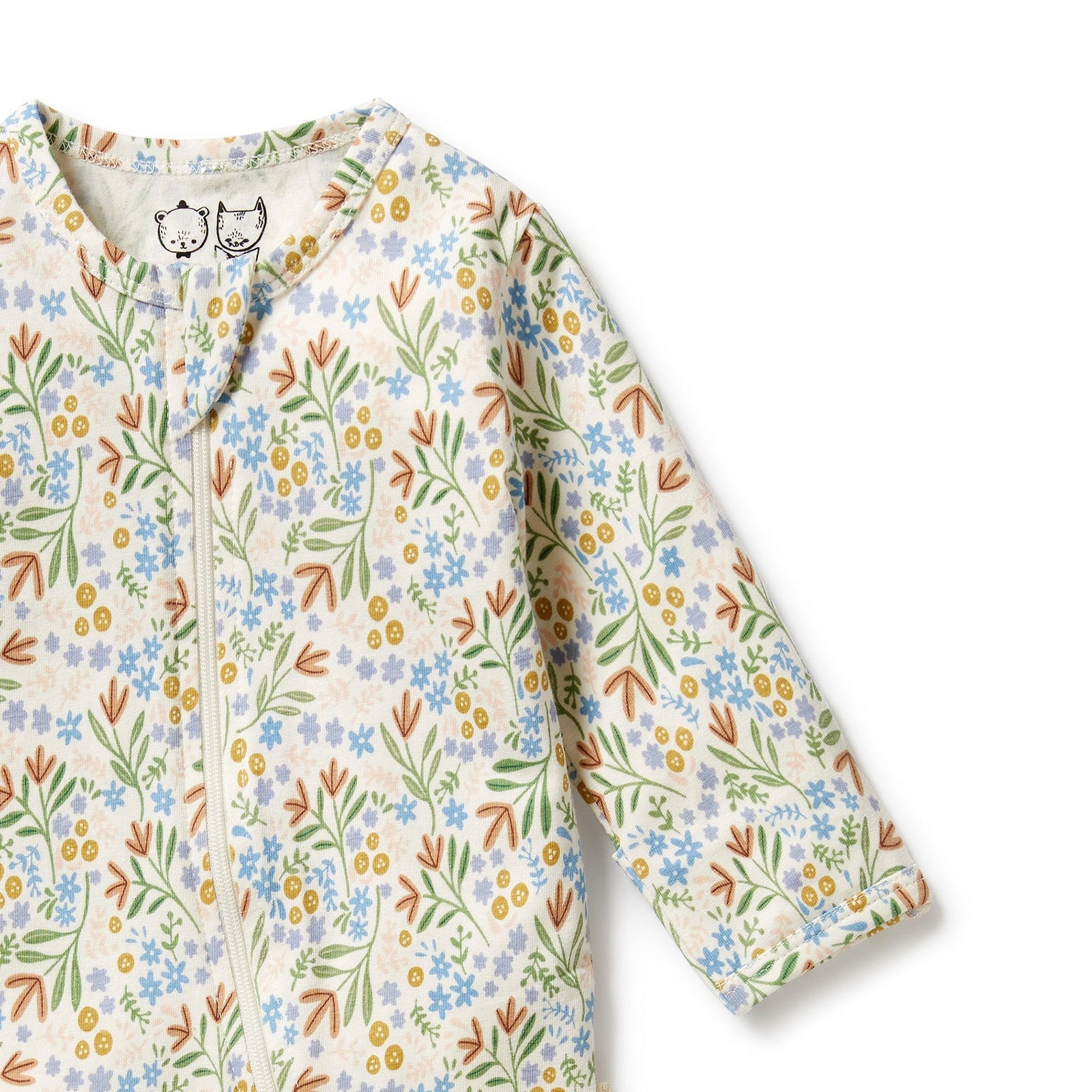 Tinker Floral Organic Zipsuit With Feet