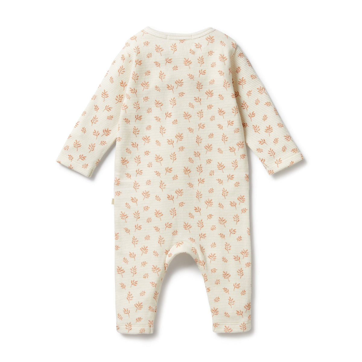 Winter Bloom Organic Waffle Ruffle Zipsuit