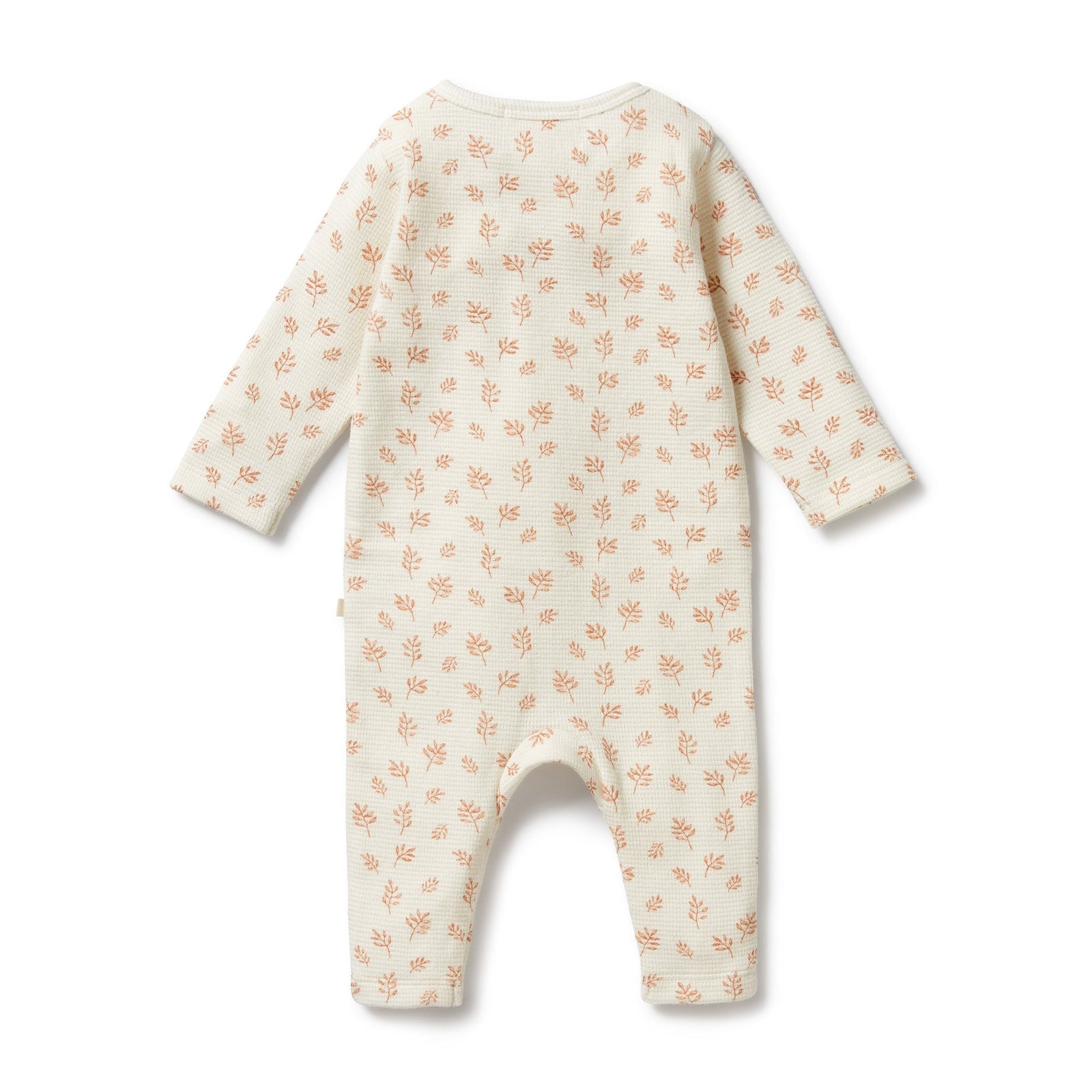 Winter Bloom Organic Waffle Ruffle Zipsuit