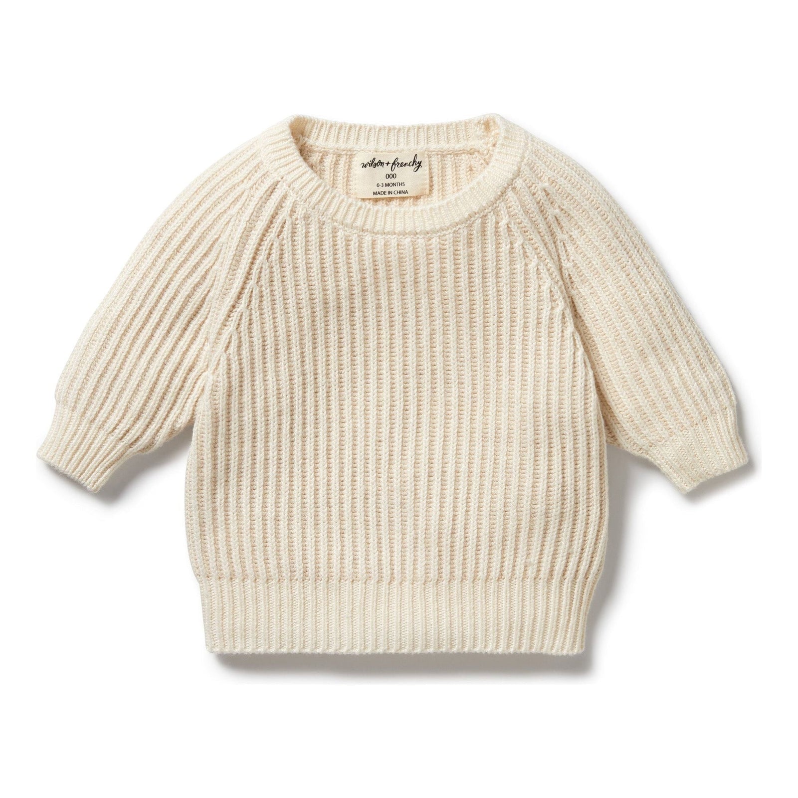 Ecru Knitted Ribbed Jumper