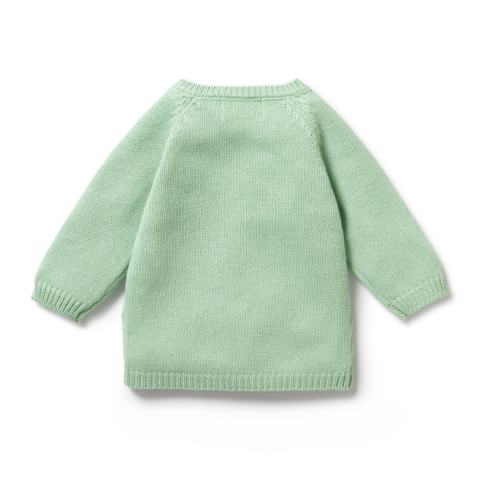 Mint Green Knitted Pointelle Kimono Cardigan