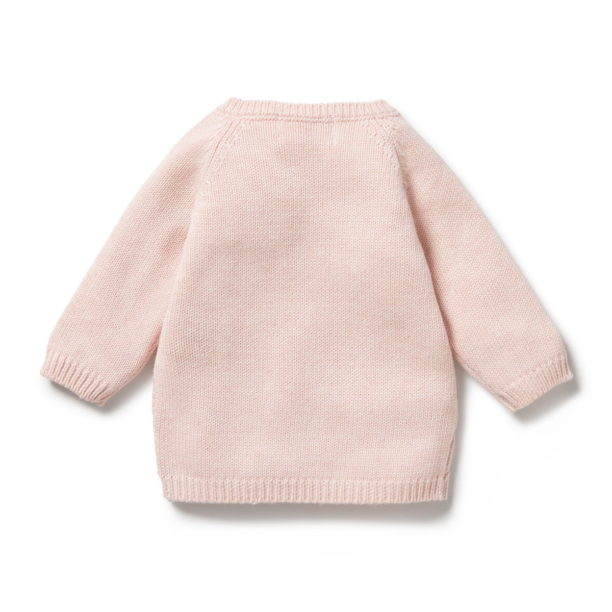 Pink Knitted Pointelle Kimono Cardigan