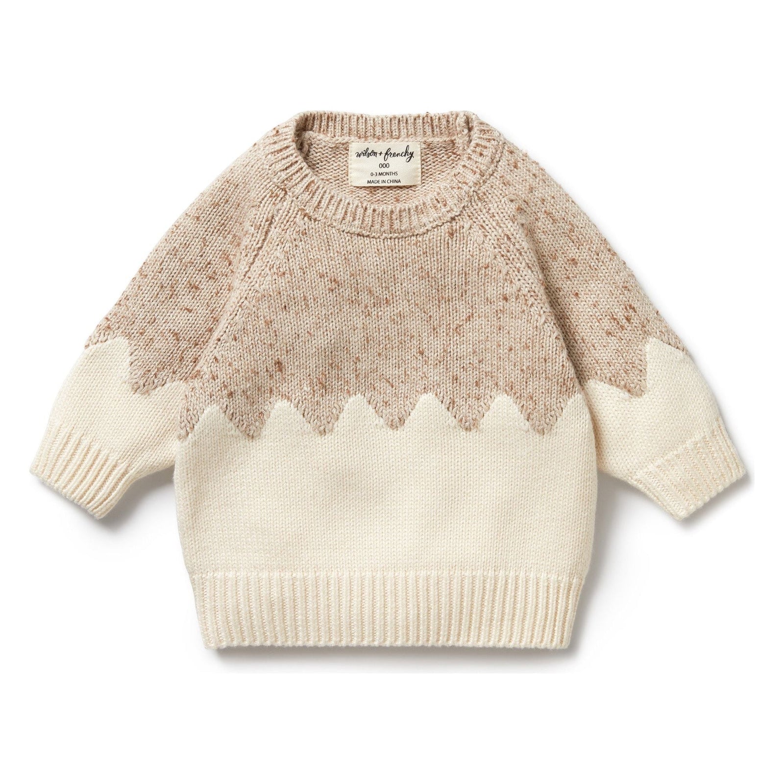 Almond Fleck Knitted Jacquard Jumper
