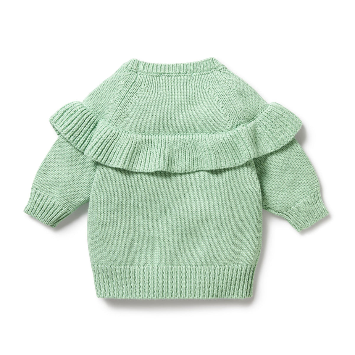 Mint Green Knitted Ruffle Jumper
