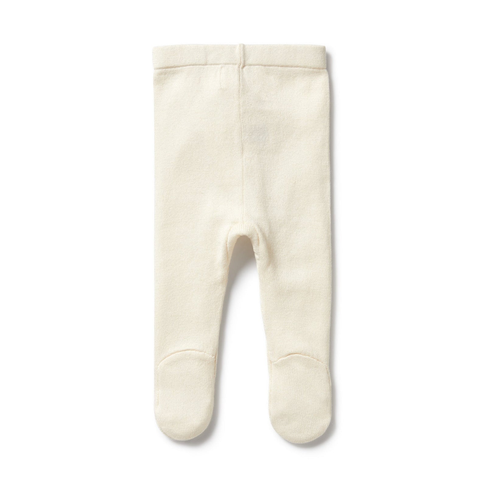 Ecru Knitted Legging With Feet