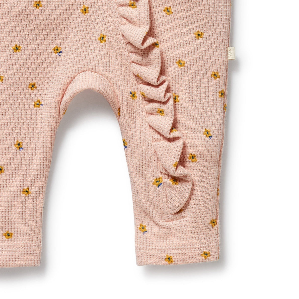 Little Fleur Organic Waffle Ruffle Zipsuit