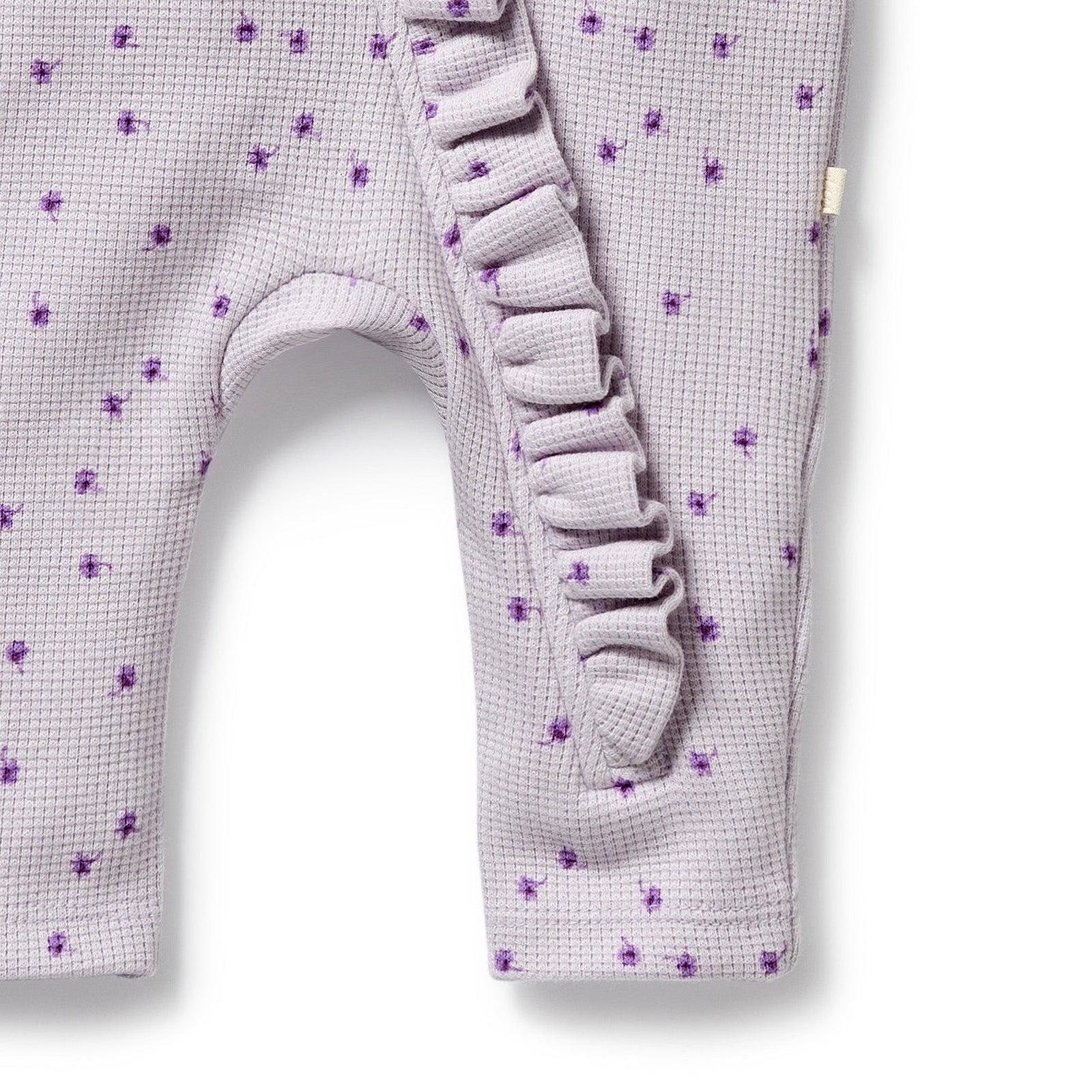 Lulu Daisy Organic Waffle Ruffle Zipsuit