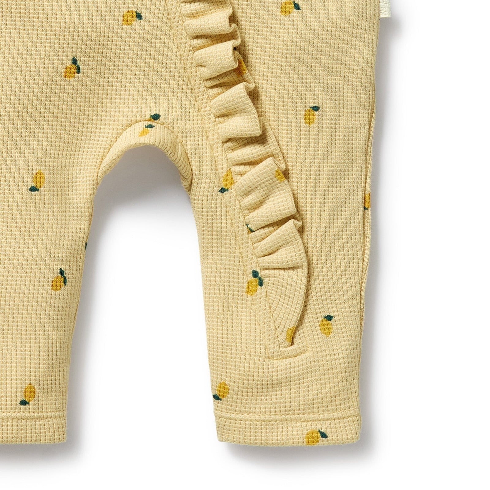 Little Lemon Organic Waffle Ruffle Zipsuit