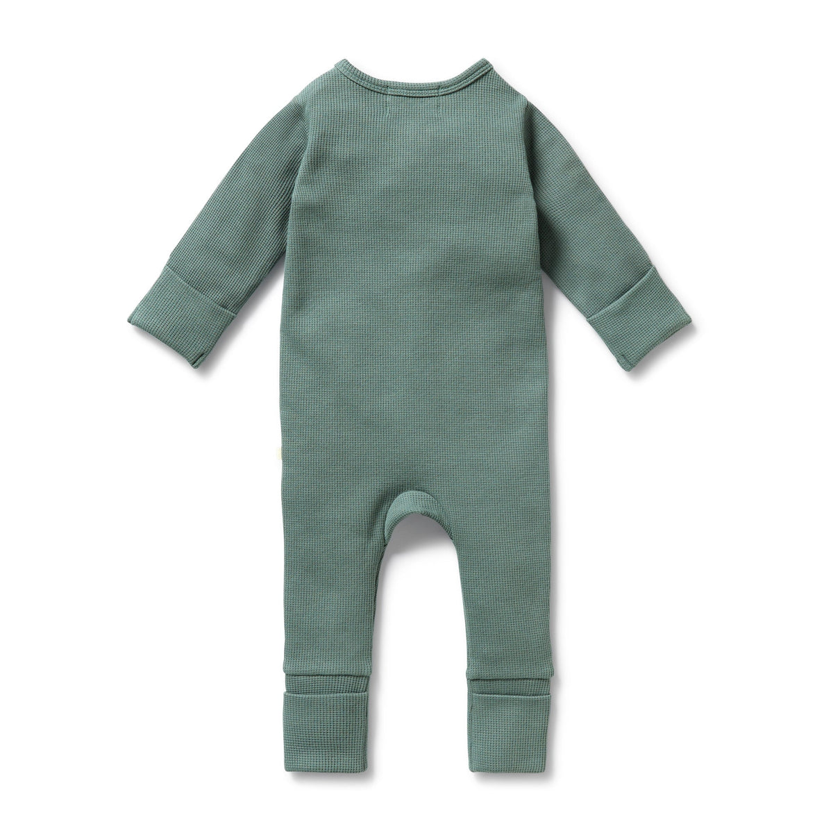 Pine Green Organic Waffle Zipsuit