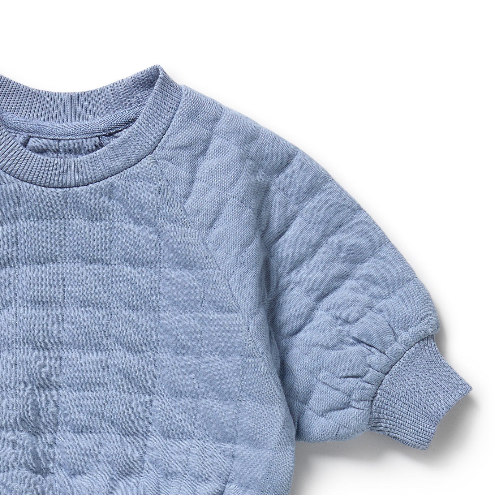 Sky Blue Organic Quilted Sweat