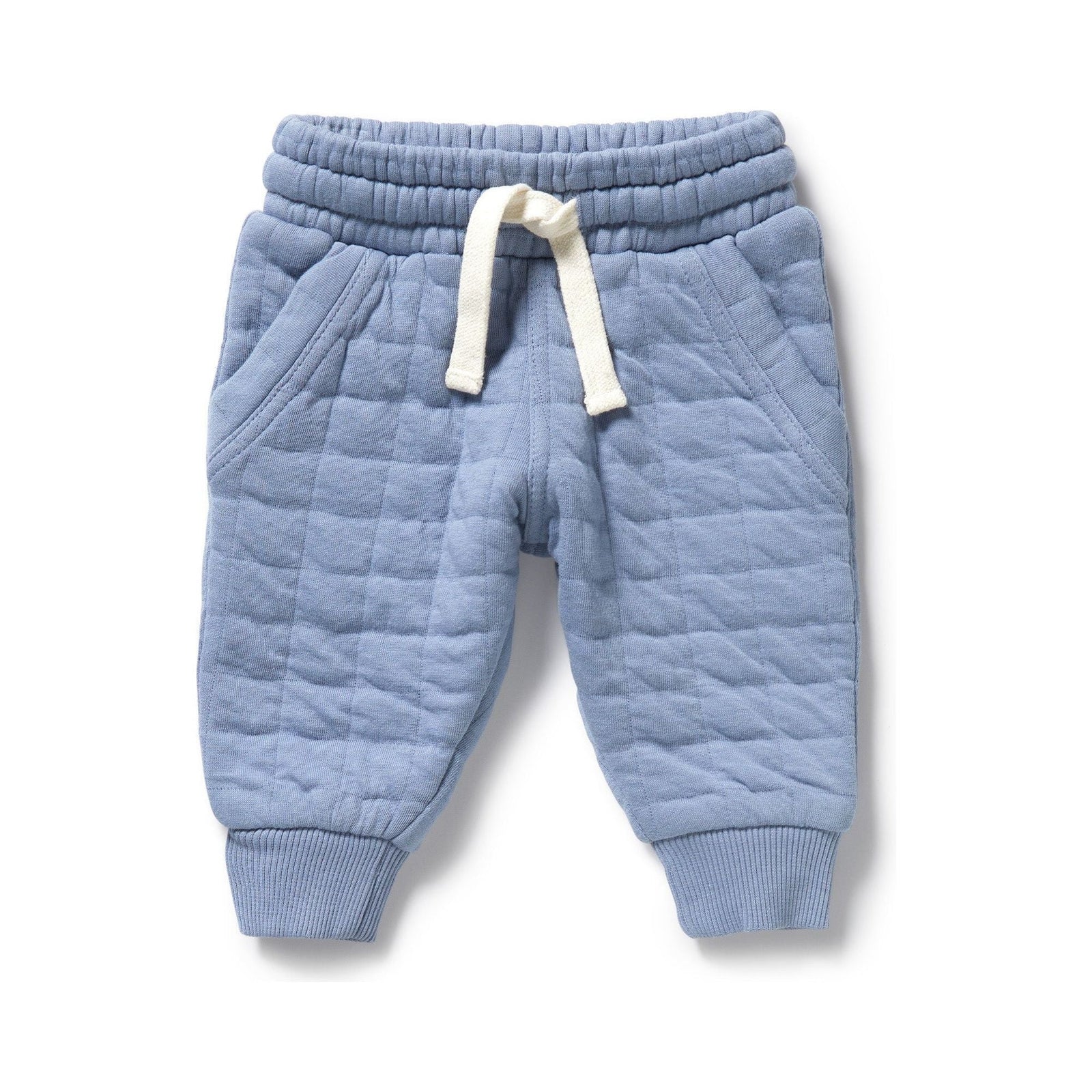 Sky Blue Organic Quilted Sweat Pant