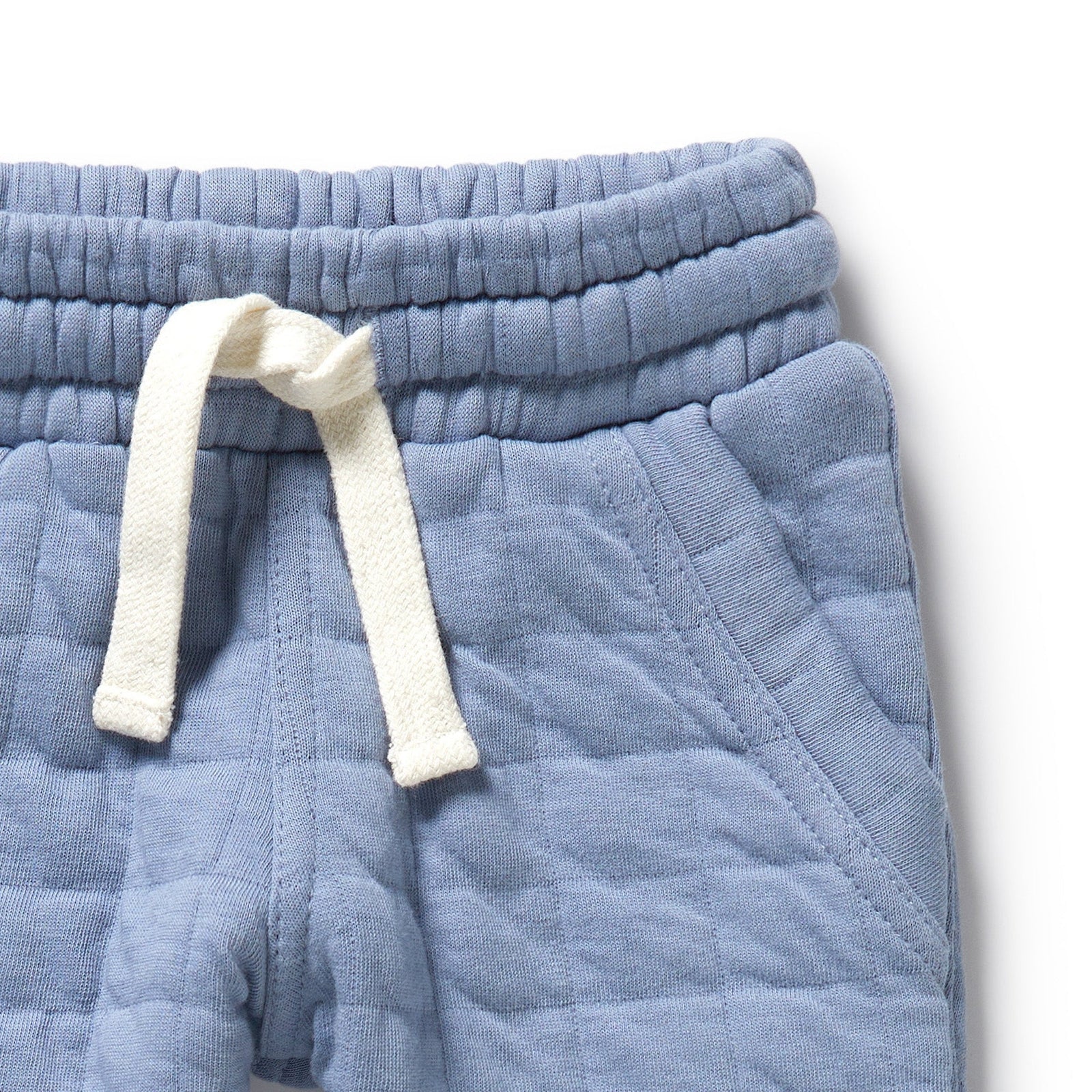 Sky Blue Organic Quilted Sweat Pant