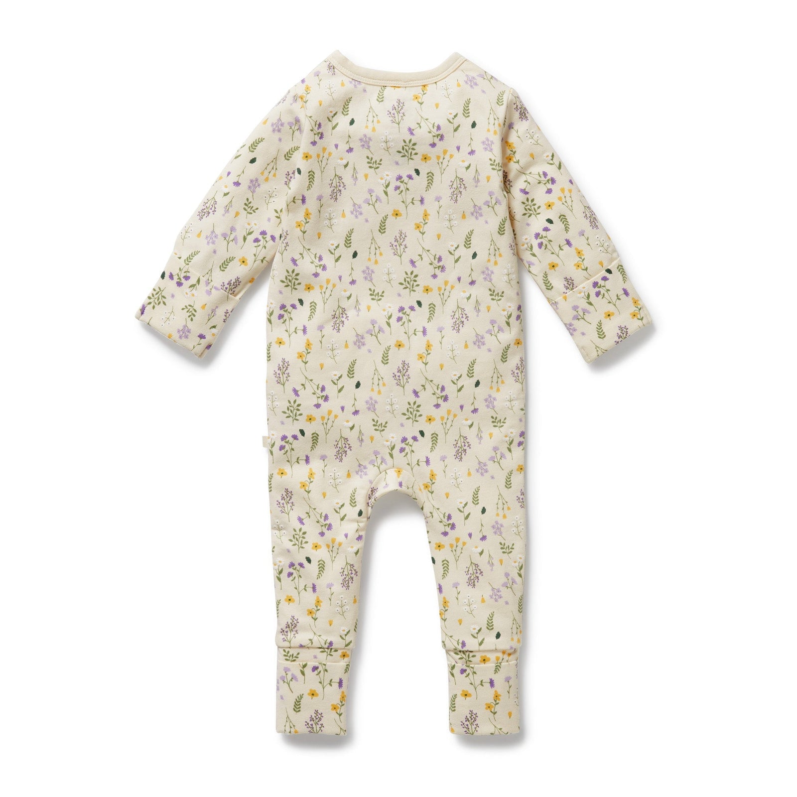 Bella Floral Organic Zipsuit with Feet