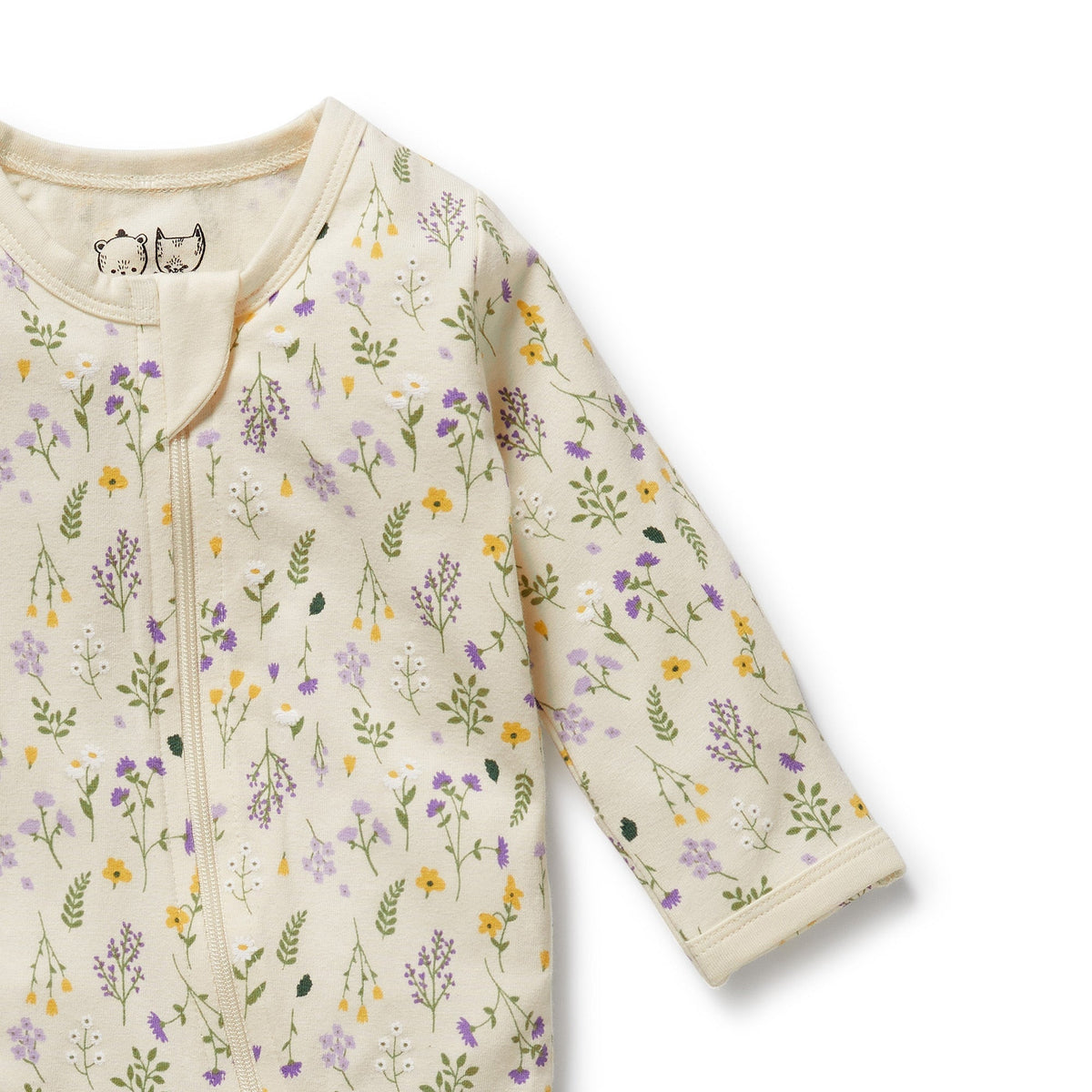 Bella Floral Organic Zipsuit with Feet