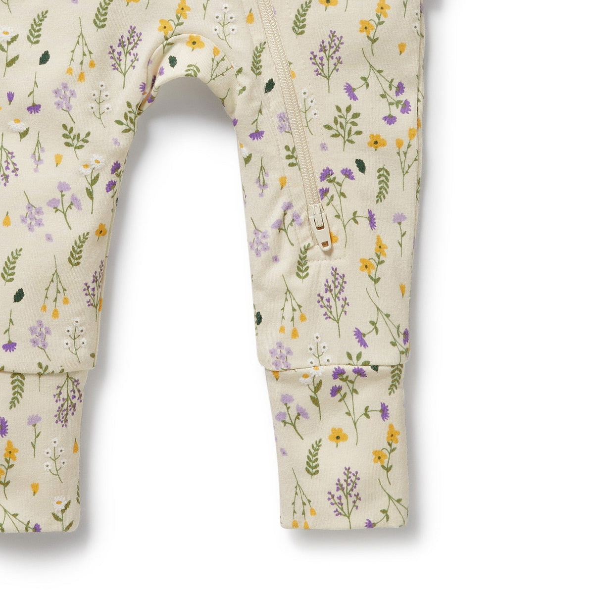 Bella Floral Organic Zipsuit with Feet