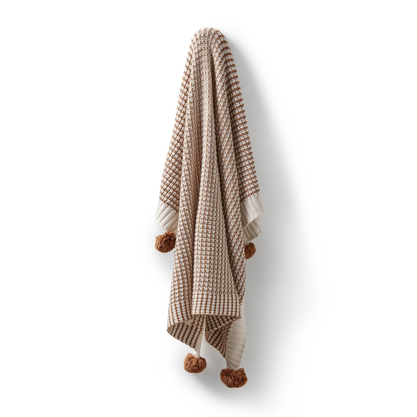 Cinnamon Stripe Organic Knitted Blanket