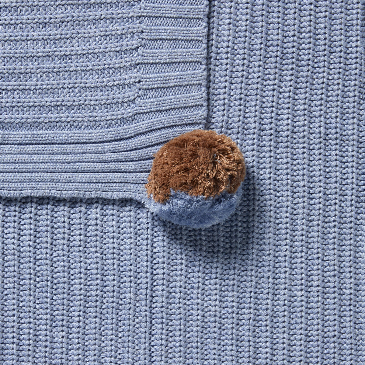 Blue Speckle Organic Knitted Blanket