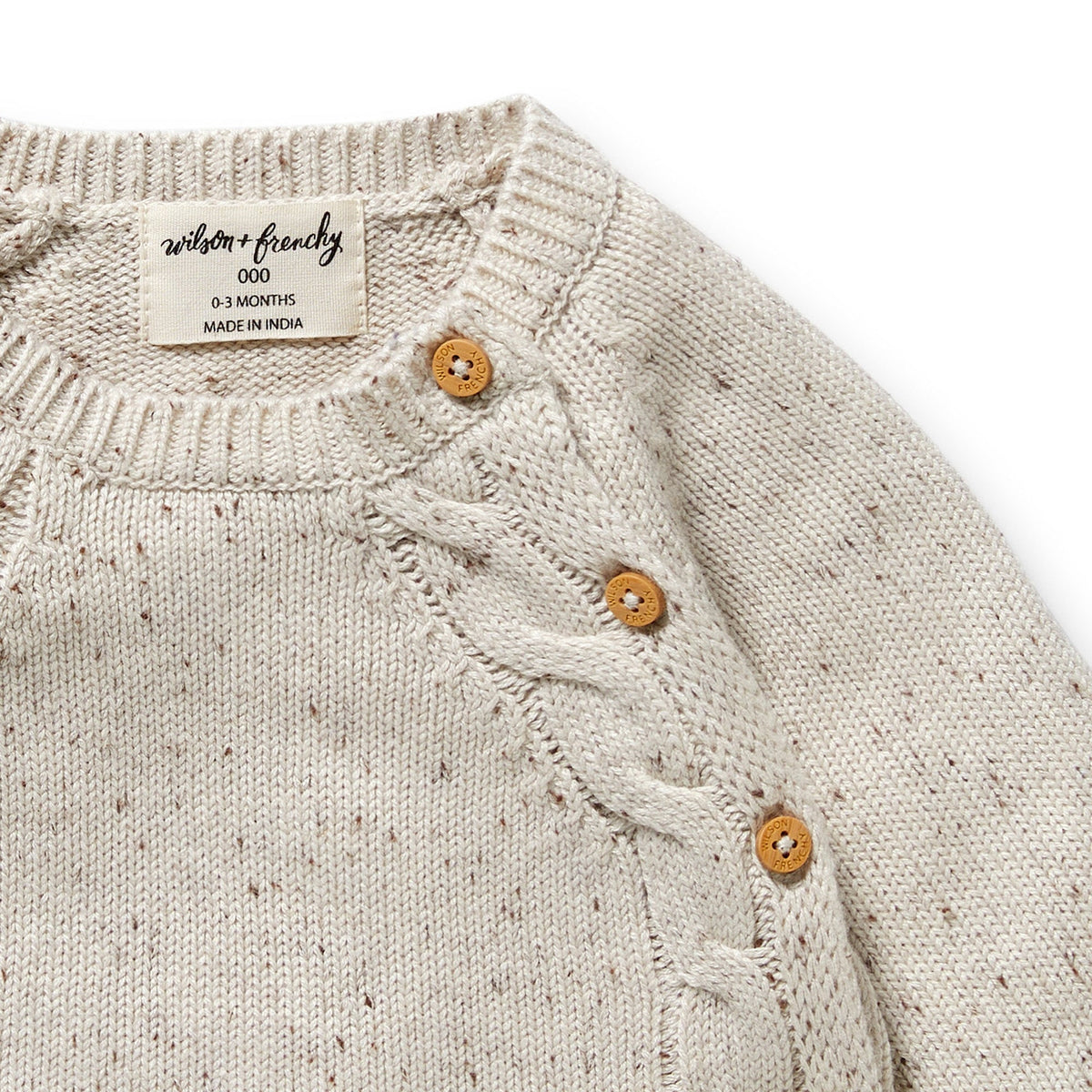 Cookie and Cream Organic Knitted Kimono Cardigan