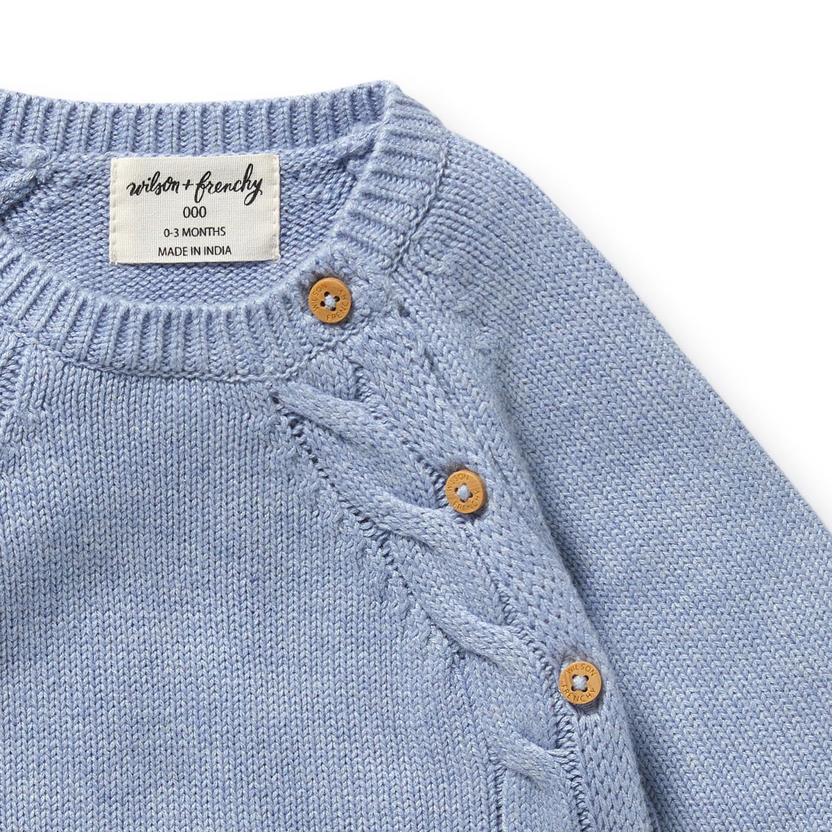 Blue Speckle Organic Knitted Kimono Cardigan