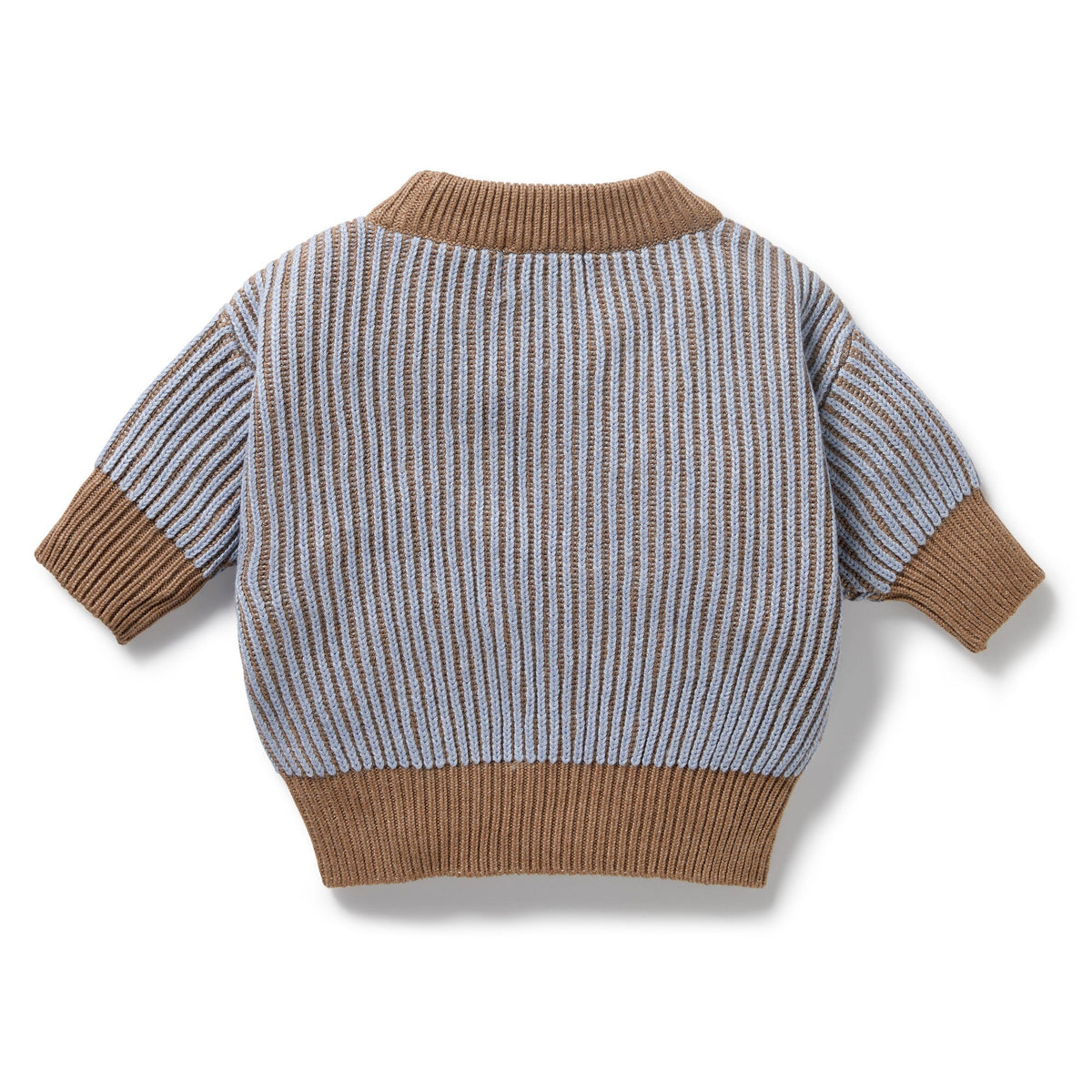 Coco Blue Speckle Organic Knitted Ribbed Jumper