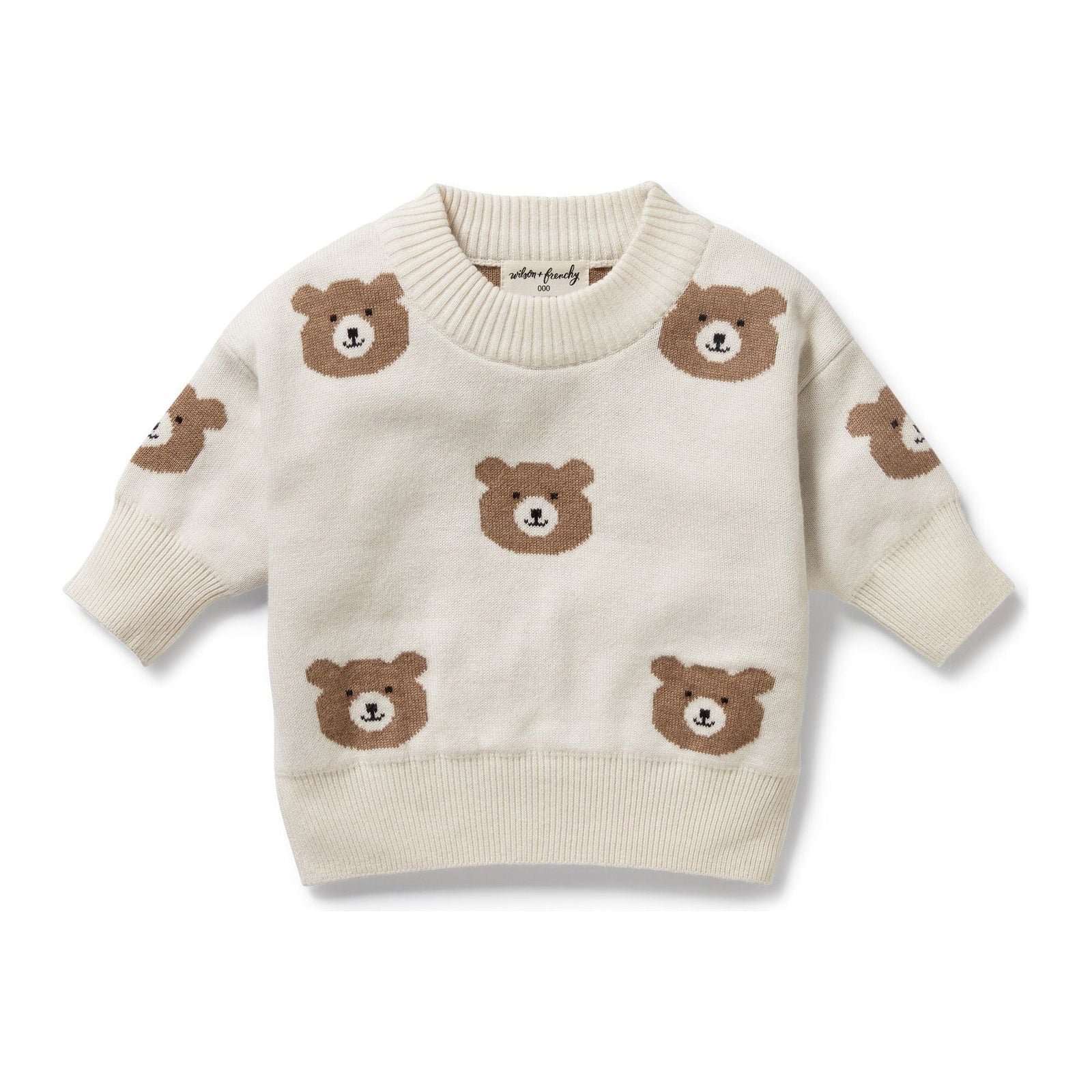 Beary Cute Organic Knitted Jacquard Jumper