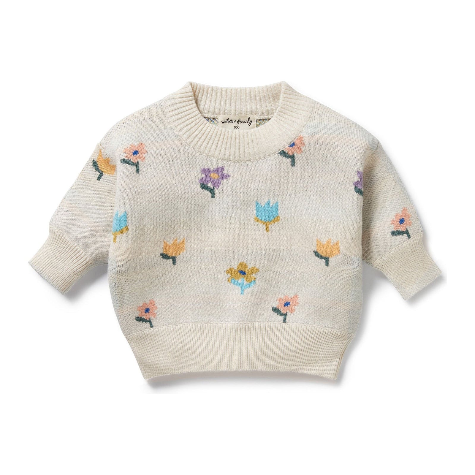 Flower Pop Organic Knitted Jacquard Jumper