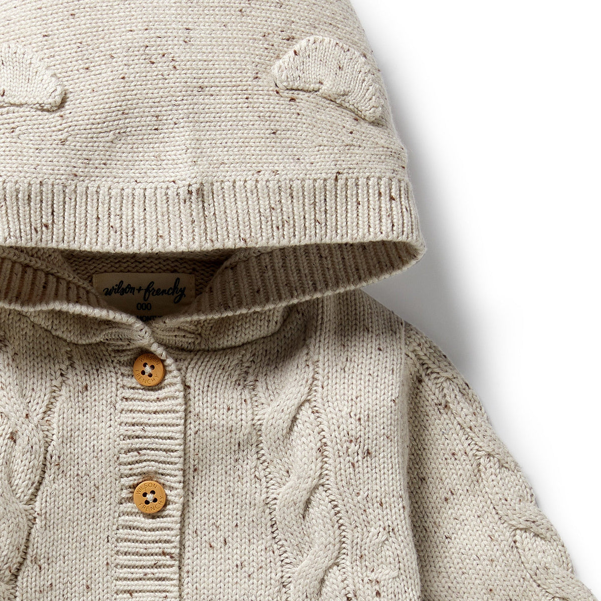Cookie and Cream Organic Knitted Cable Jacket