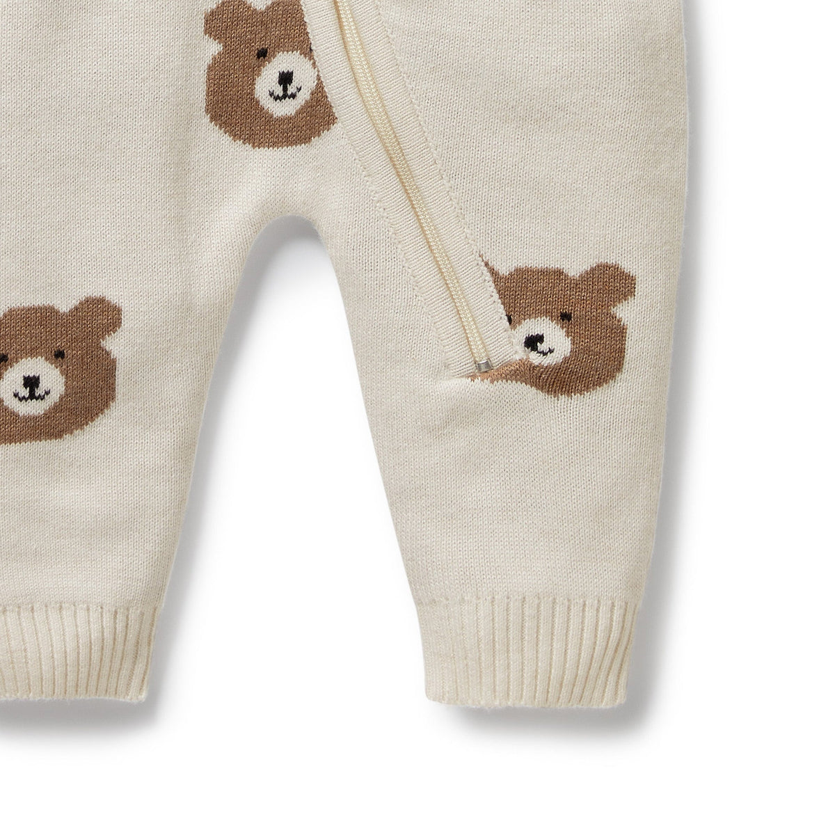 Beary Cute Organic Knitted Jacquard Growsuit