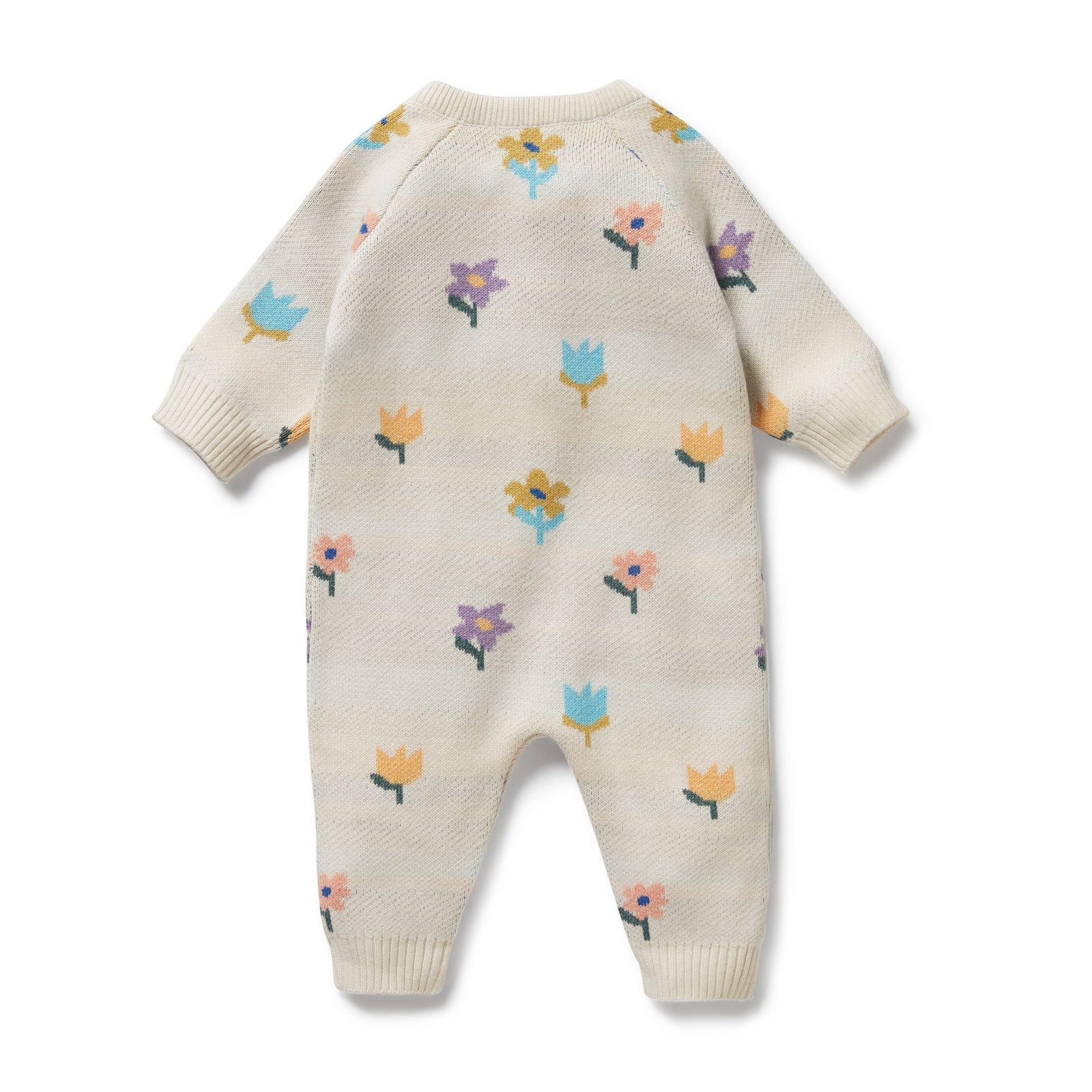 Flower Pop Organic Knitted Jacquard Growsuit
