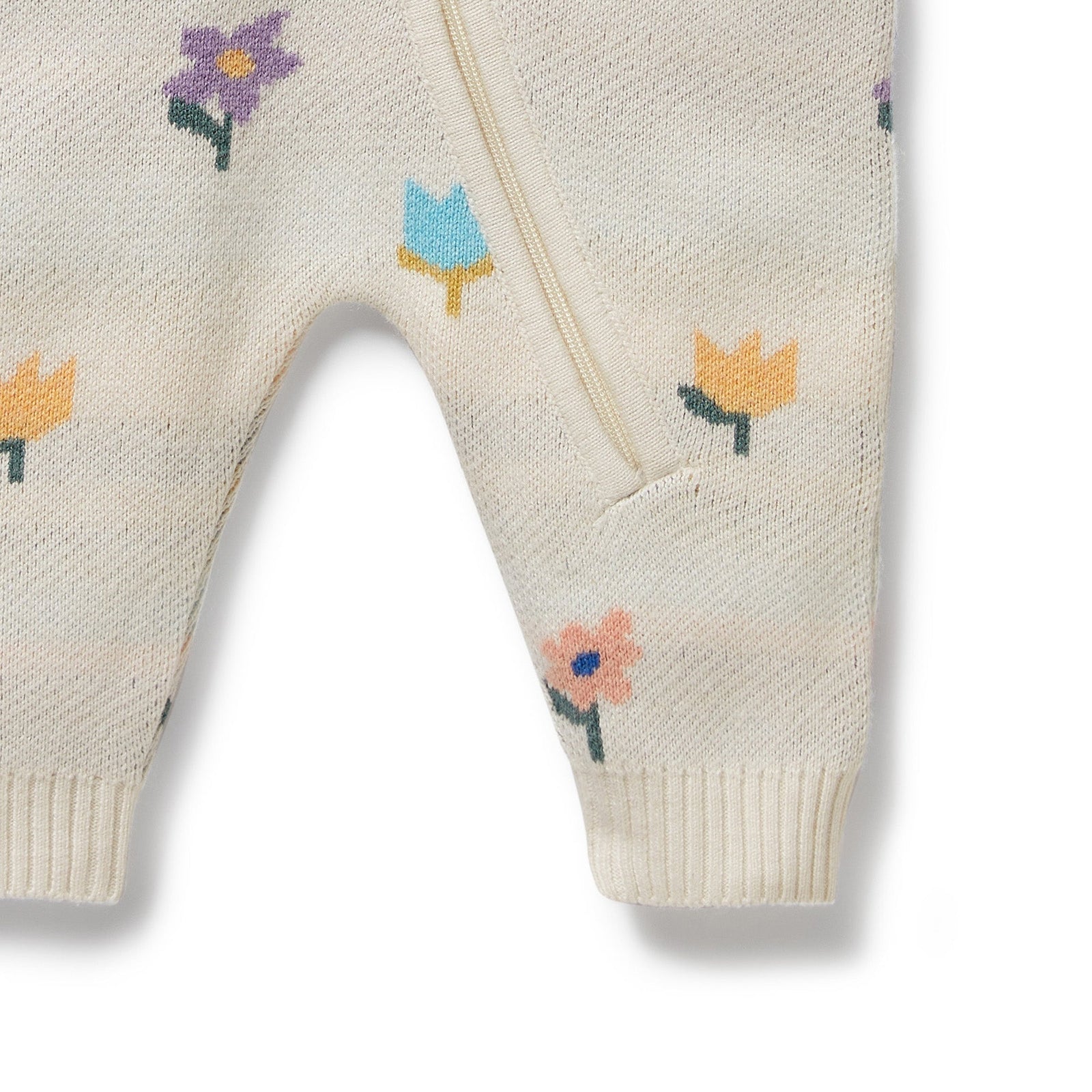 Flower Pop Organic Knitted Jacquard Growsuit