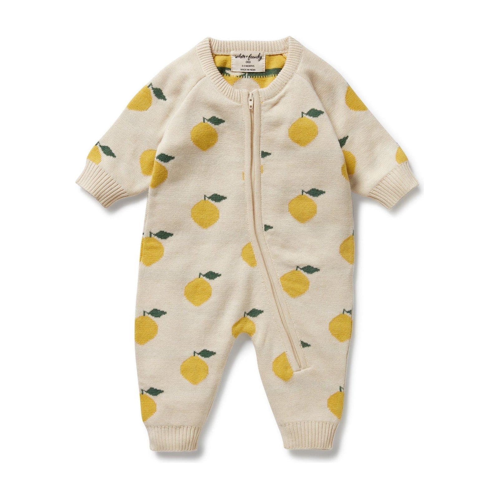 Lemony Organic Knitted Jacquard Growsuit