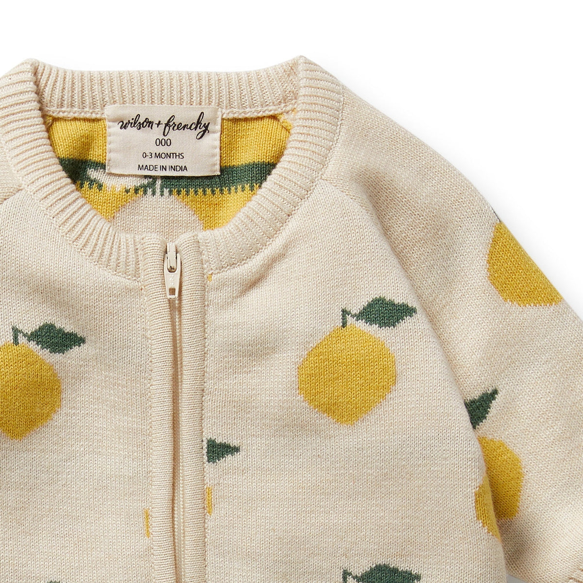 Lemony Organic Knitted Jacquard Growsuit