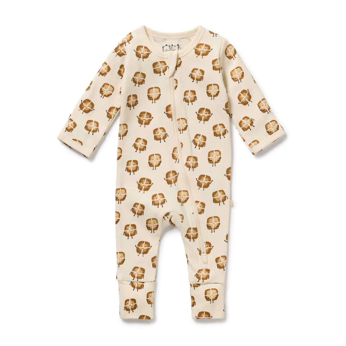 Hot Cross Buns Organic Zipsuit With Feet