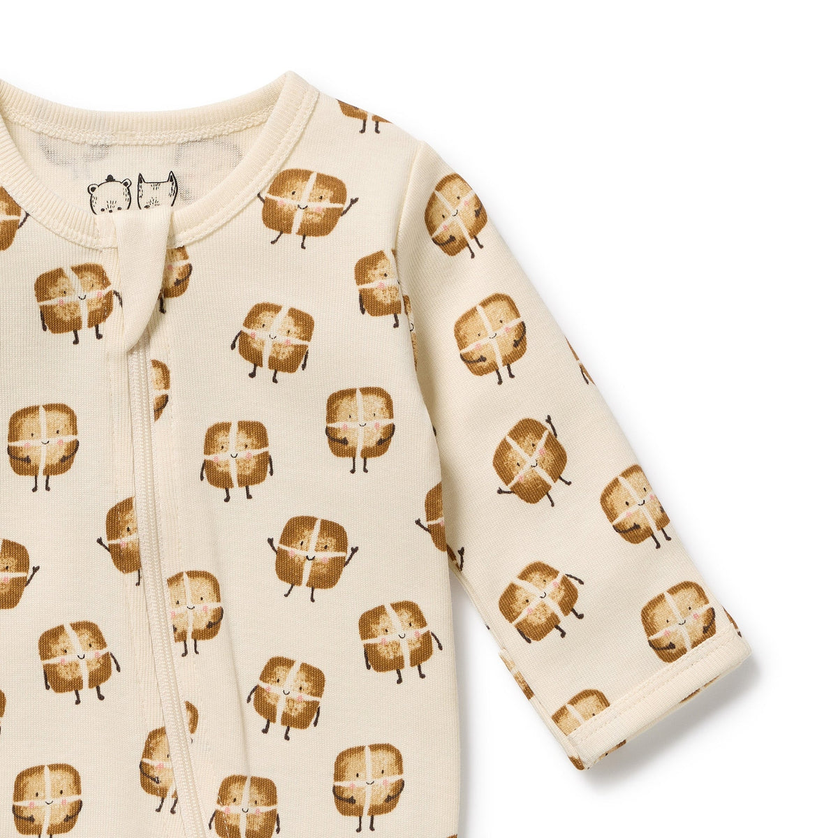 Hot Cross Buns Organic Zipsuit With Feet