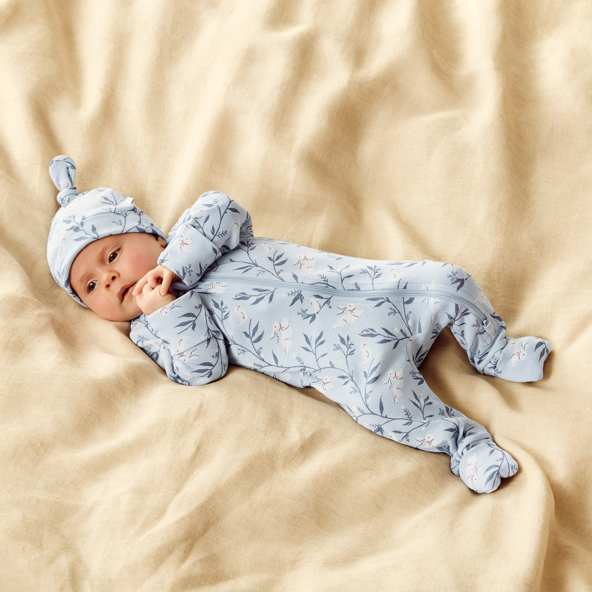 Bunny Whistle Organic Zipsuit With Feet