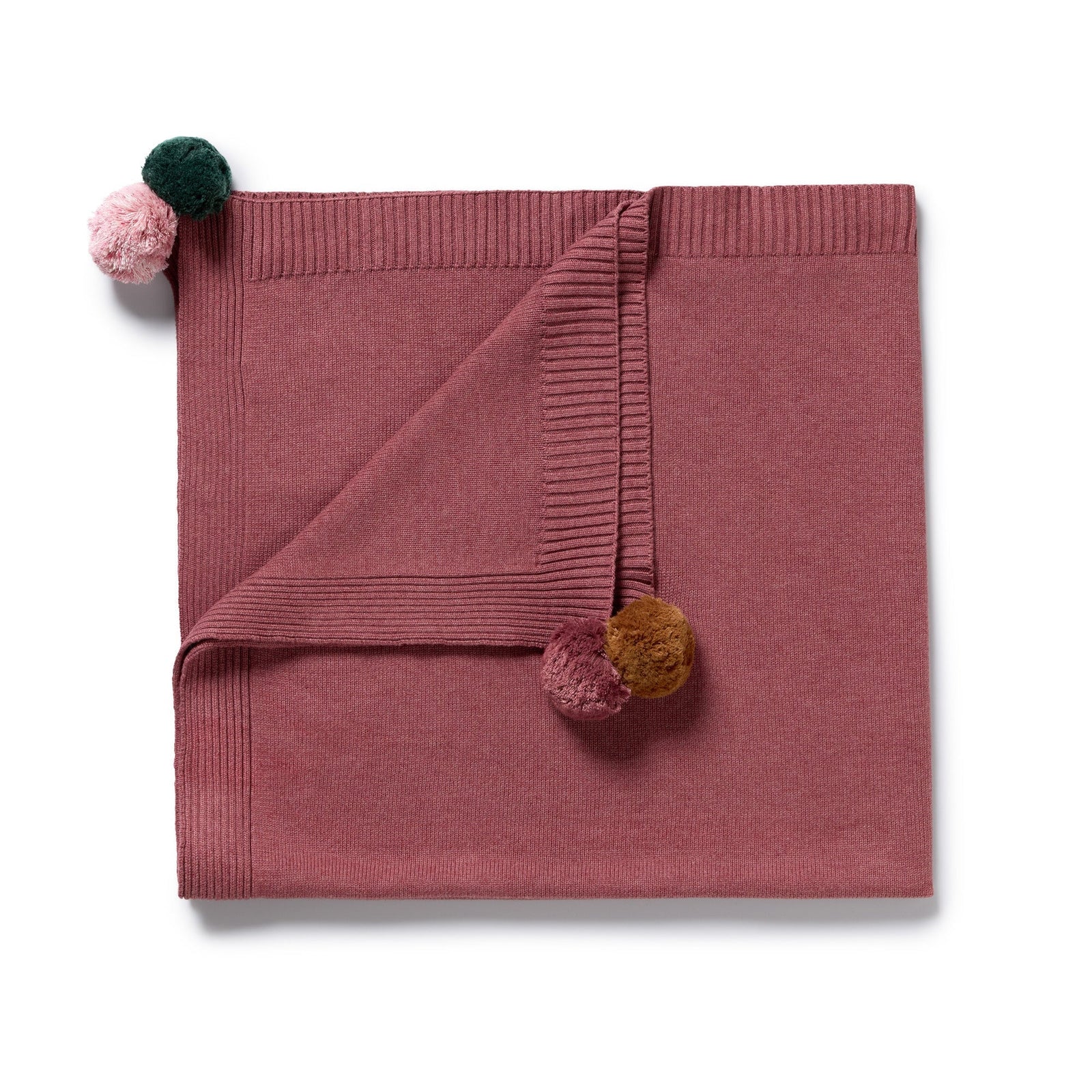 Rhubarb Organic Knitted Blanket