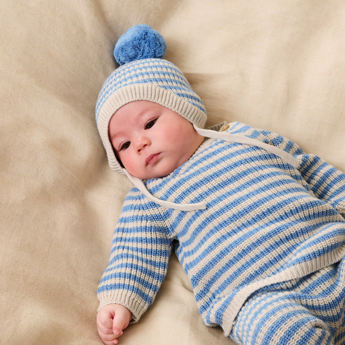 Frosted Blue Organic Knitted Legging with Feet